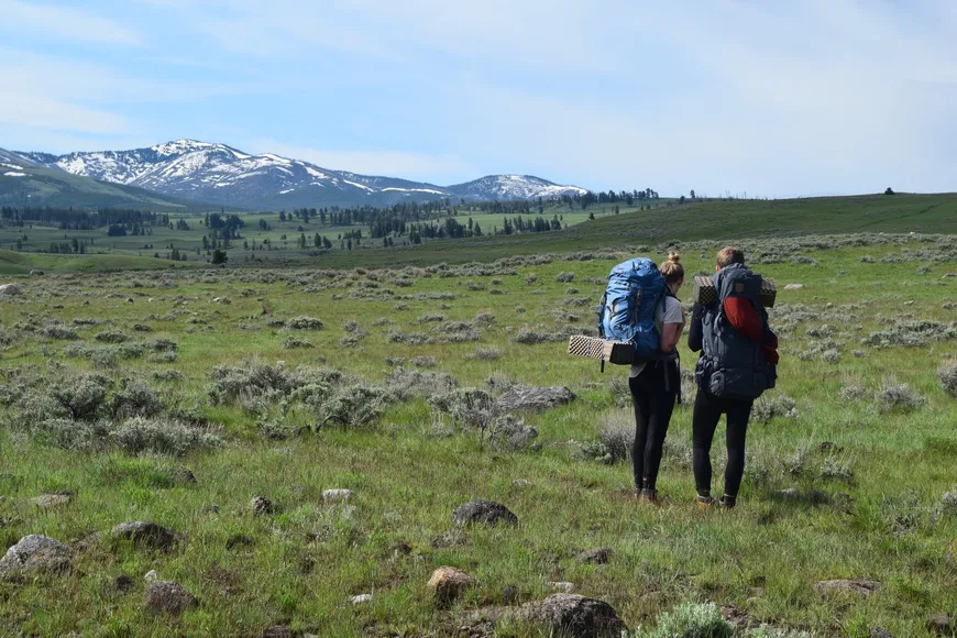 Women Hiking in Yellowstone 