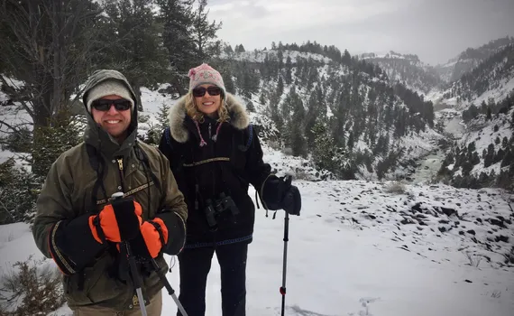 Snowshoeing in Yellowstone 